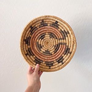 vintage woven wall basket / plate